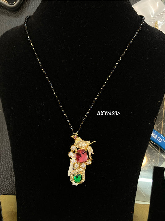 Black-beads with parrot pendant